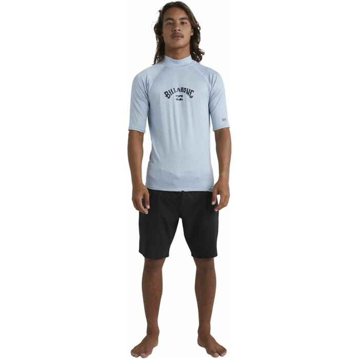 2024 Billabong Mnner Arch Wave UV50 Kurzarm-Lycra-Weste ABYWR03030 - Smoke Blue Heather